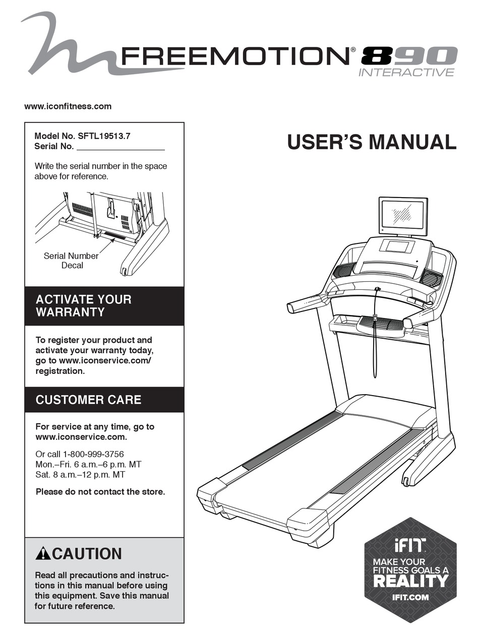 Freemotion 890 online treadmill