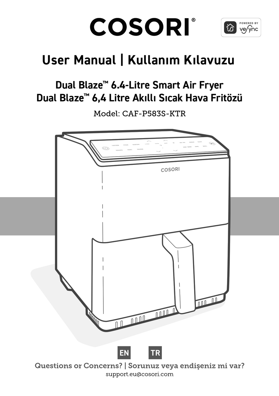 Manual de usuario Cosori Dual Blaze CAF-P583S-KUS (24 páginas)