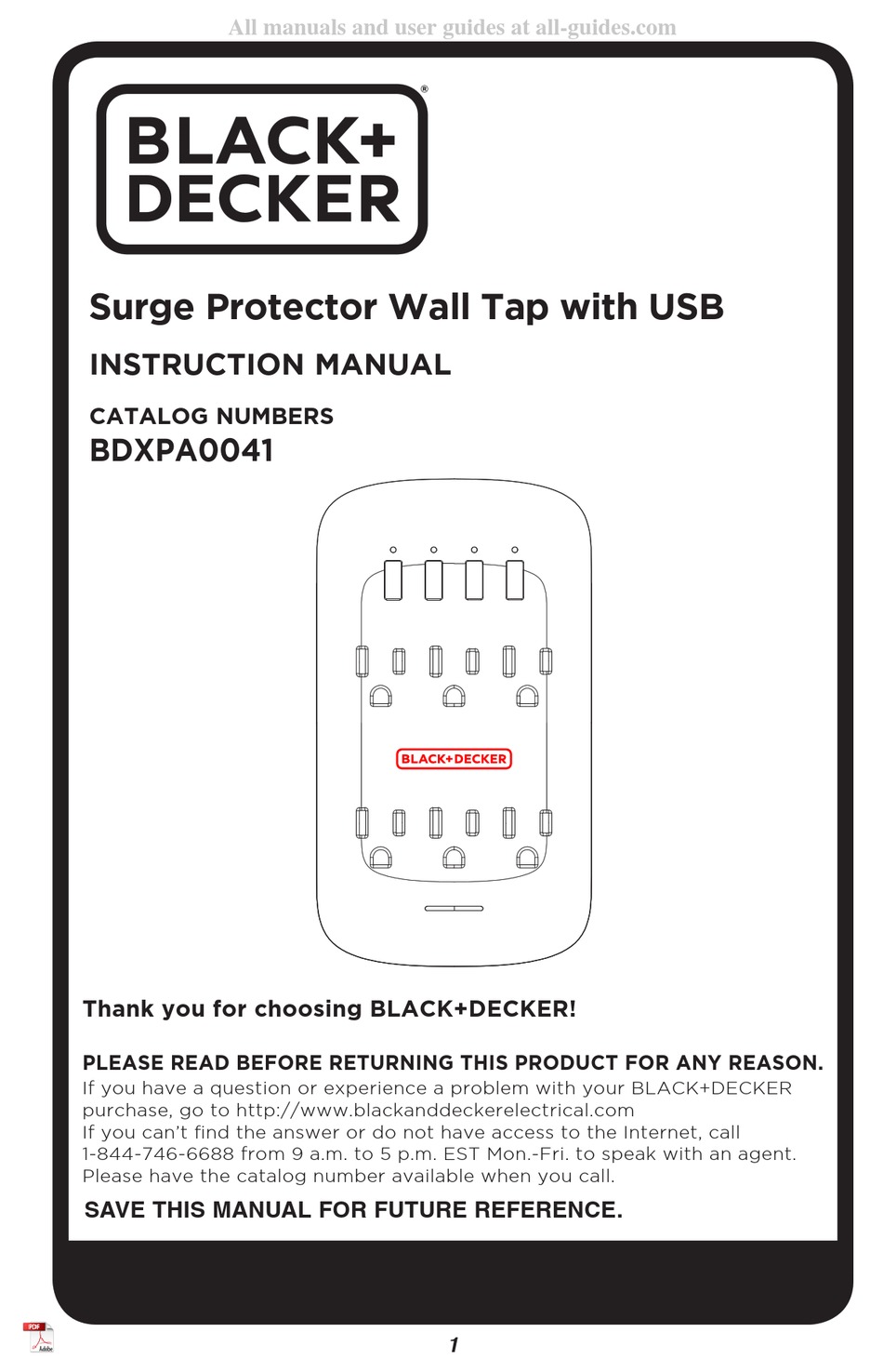 BLACK DECKER BDXPA0041 INSTRUCTION MANUAL Pdf Download ManualsLib