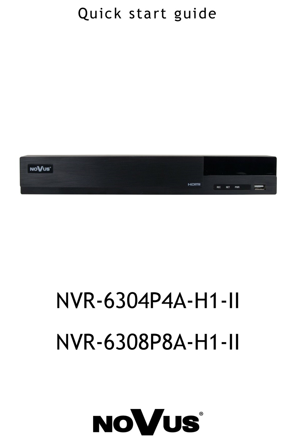 NOVUS NVR-6304P4A-H1-II QUICK START MANUAL Pdf Download | ManualsLib