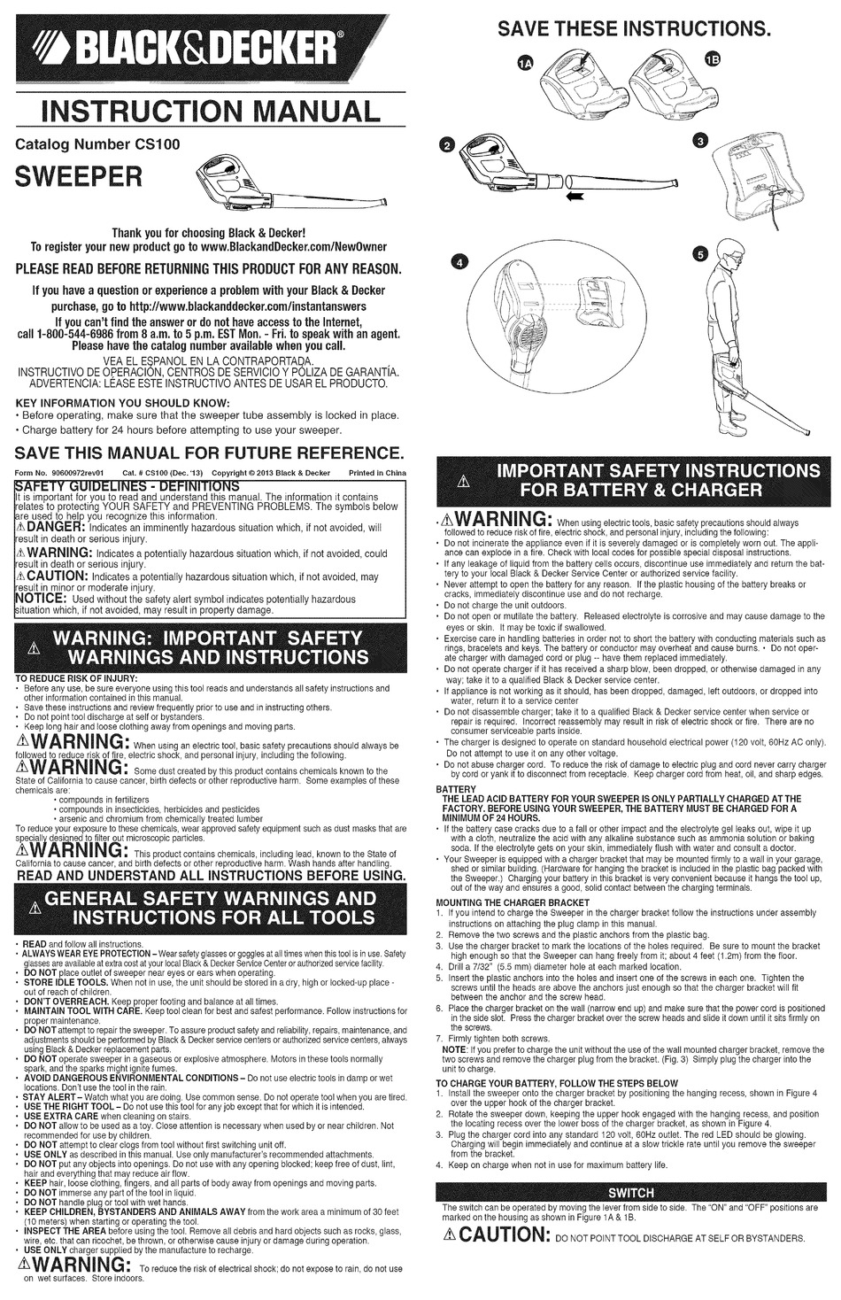 BLACK DECKER CS100 INSTRUCTION MANUAL Pdf Download ManualsLib