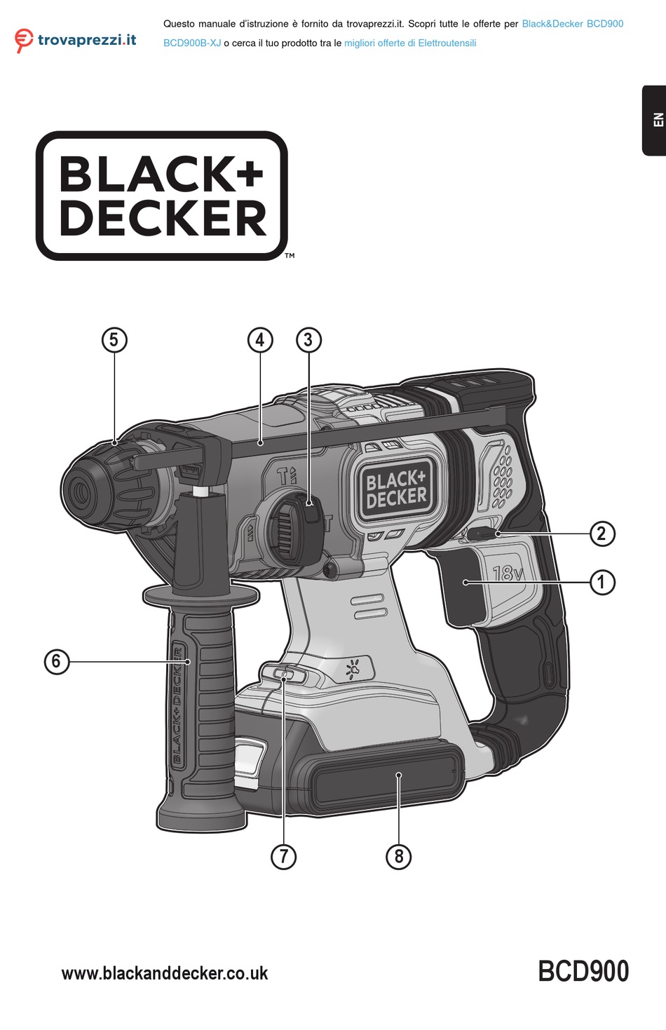 BLACK DECKER BCD900B ORIGINAL INSTRUCTIONS MANUAL Pdf Download