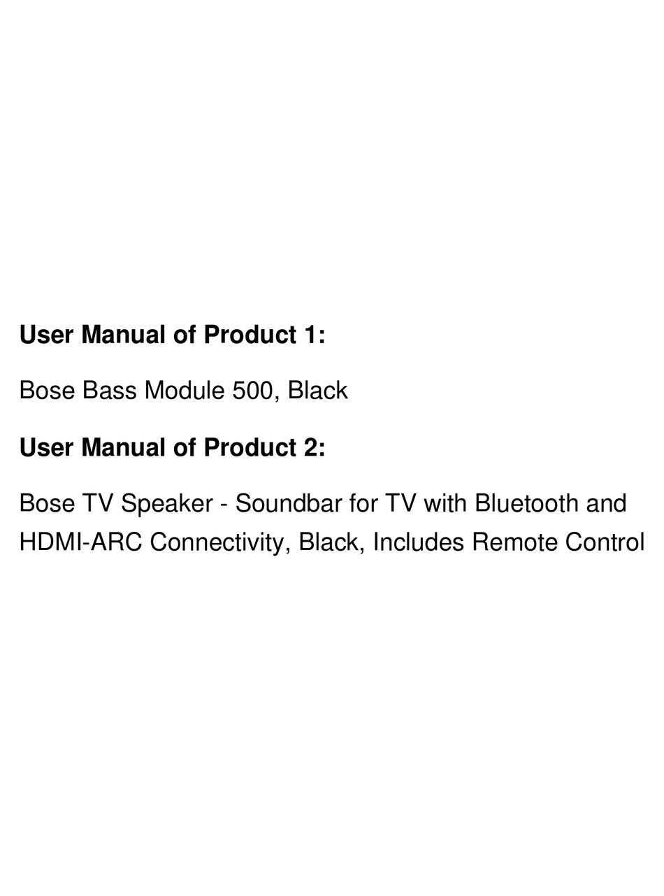 Bose bass hot sale module 500 manual