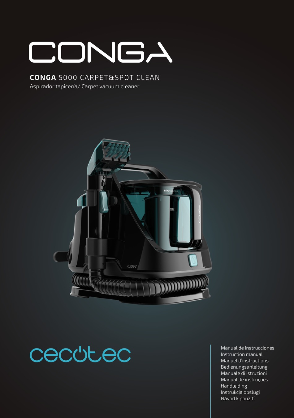 CECOTEC CONGA 5000 CARPET SPOT CLEAN INSTRUCTION MANUAL Pdf