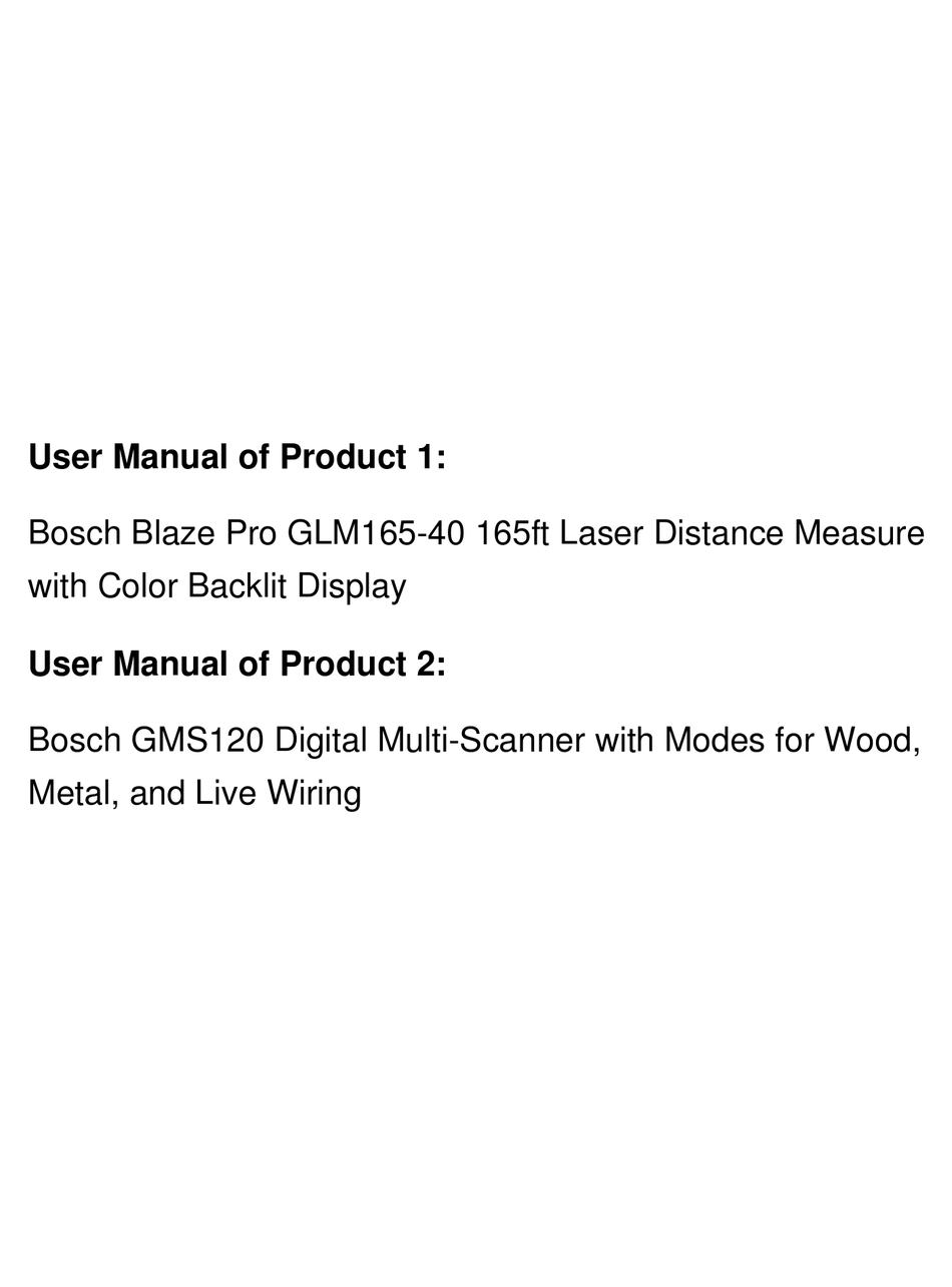 Maintenance And Service Bosch Blaze Pro GLM165 40 Operating