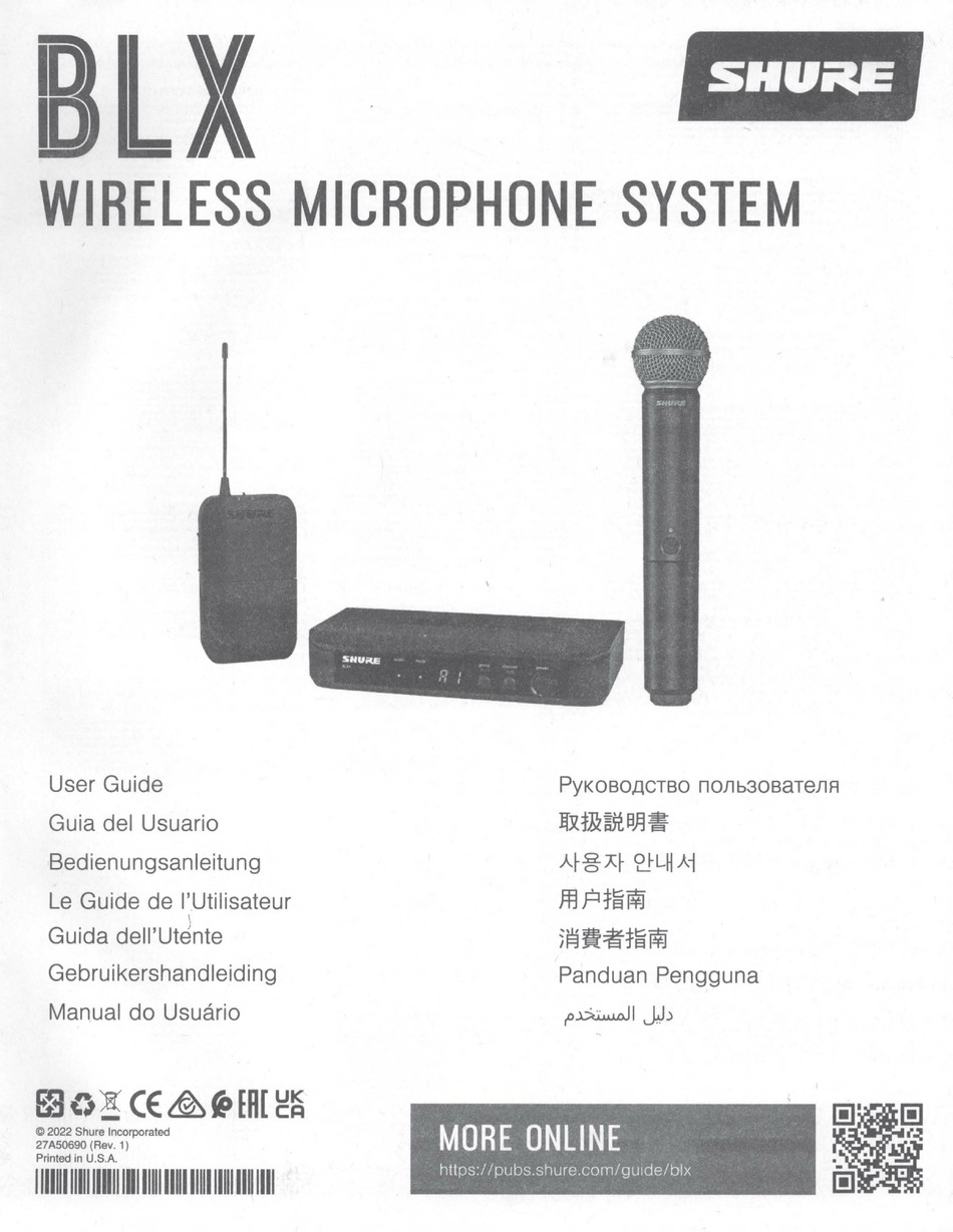 SHURE BLX USER MANUAL Pdf Download ManualsLib