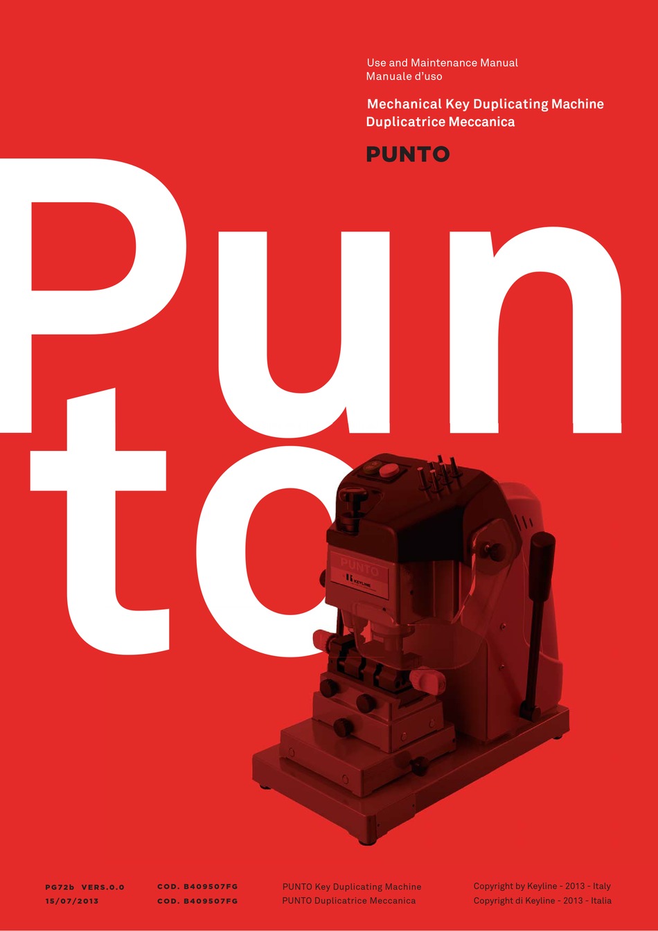 KEYLINE PUNTO USE AND MAINTENANCE MANUAL Pdf Download | ManualsLib