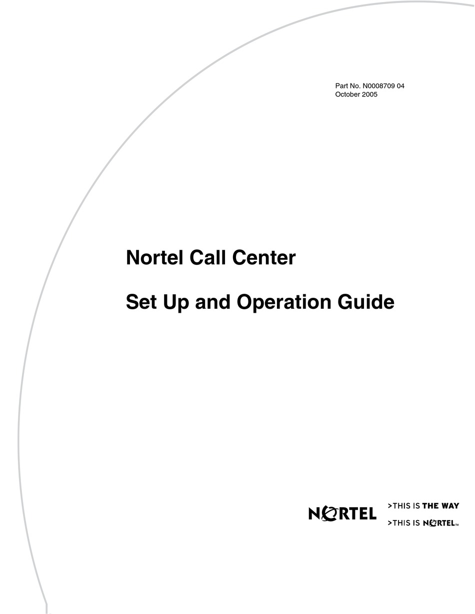 NORTEL CALL CENTER SET UP AND OPERATION MANUAL Pdf Download ManualsLib