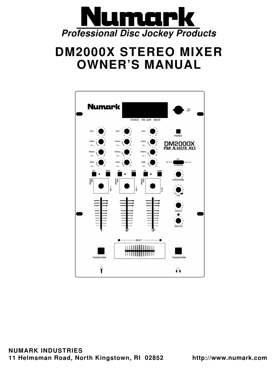 NUMARK DM2000X OWNER'S MANUAL Pdf Download | ManualsLib