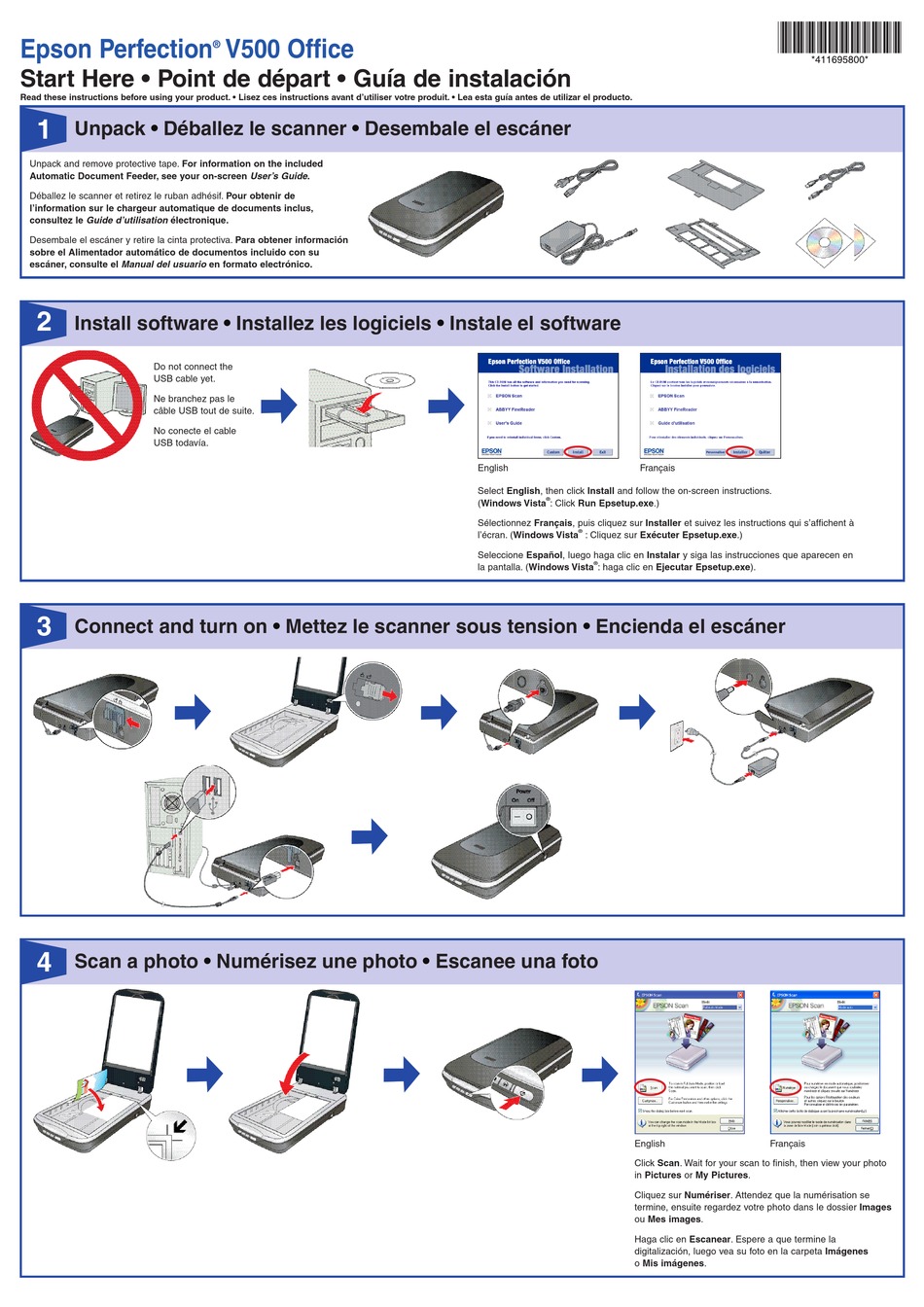 epson perfection v500 software
