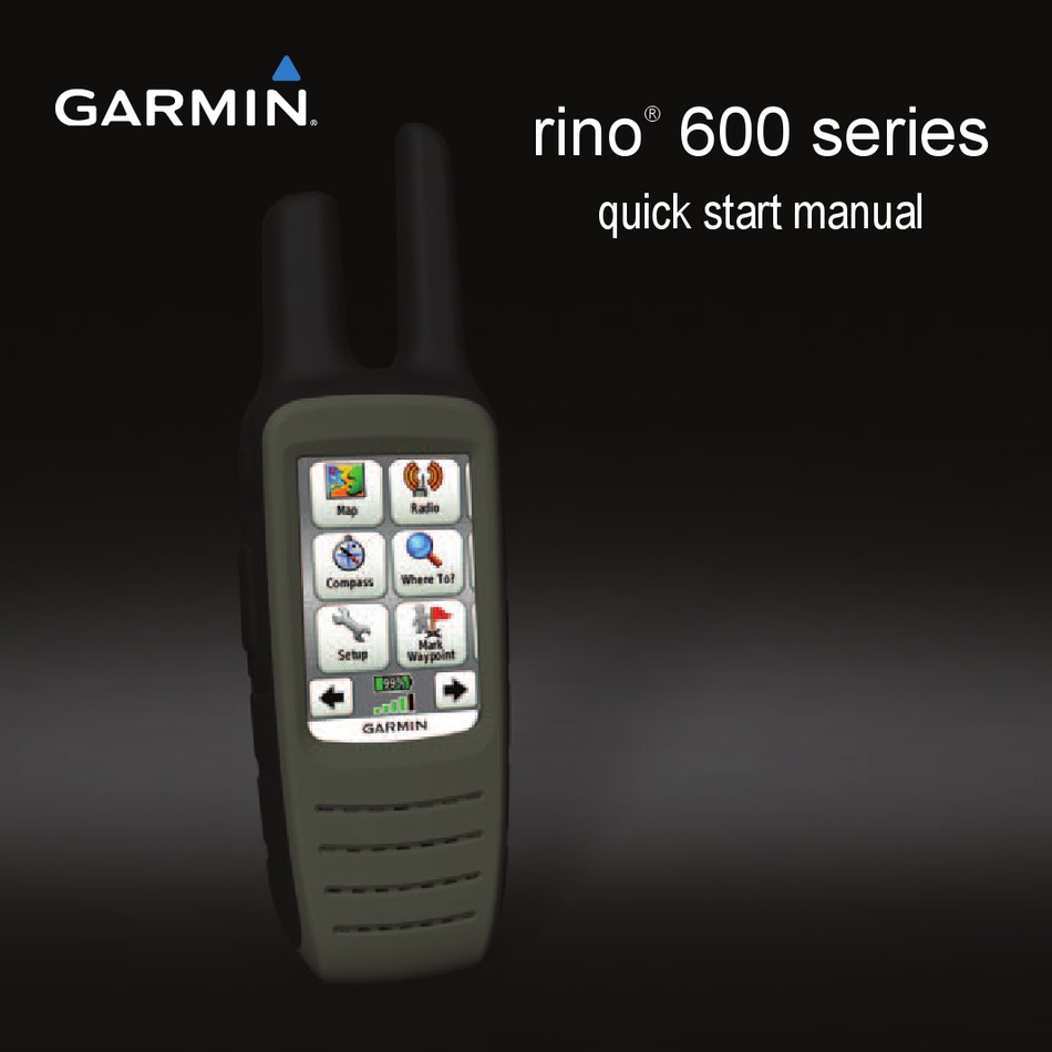 Garmin Rino 655t Quick Start Manual Pdf Download Manualslib