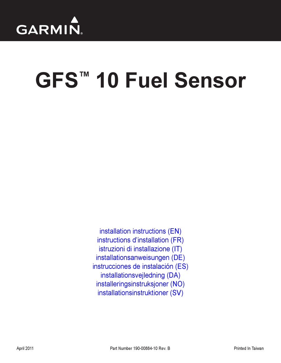 garmin gfs 10 fuel sensor