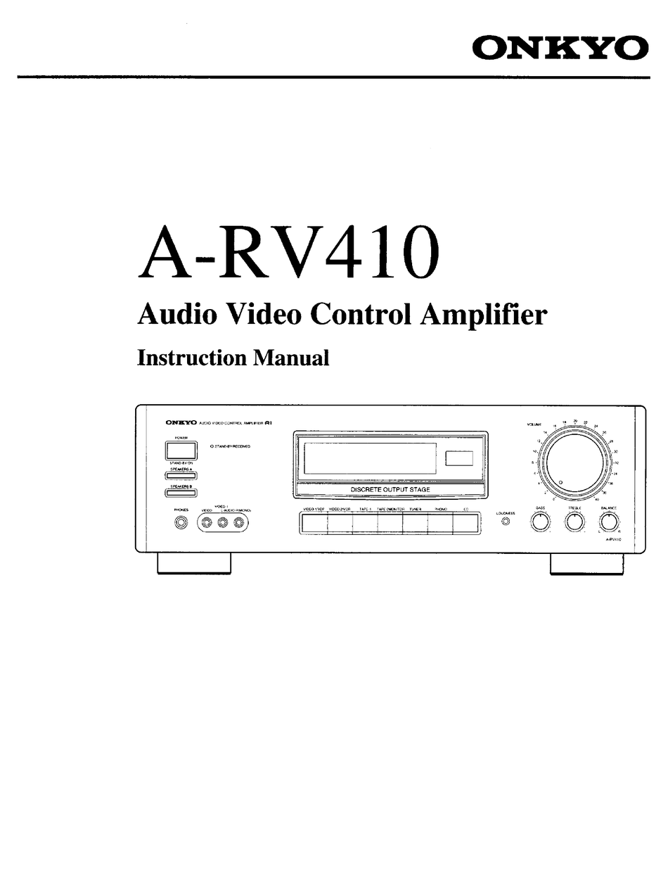 ONKYO A-RV410 INSTRUCTION MANUAL Pdf Download | ManualsLib