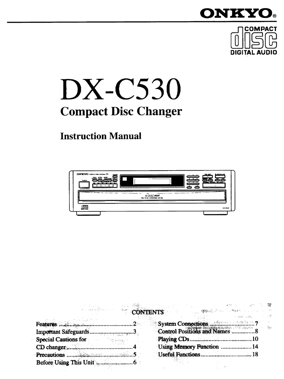 onkyo cd player 6 disc model no. dx-c310