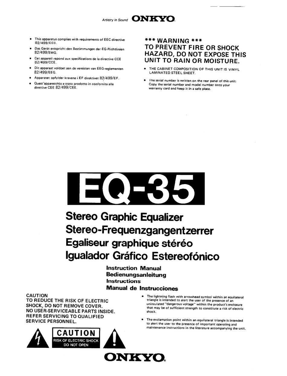 ONKYO EQ35 INSTRUCTION MANUAL Pdf Download ManualsLib