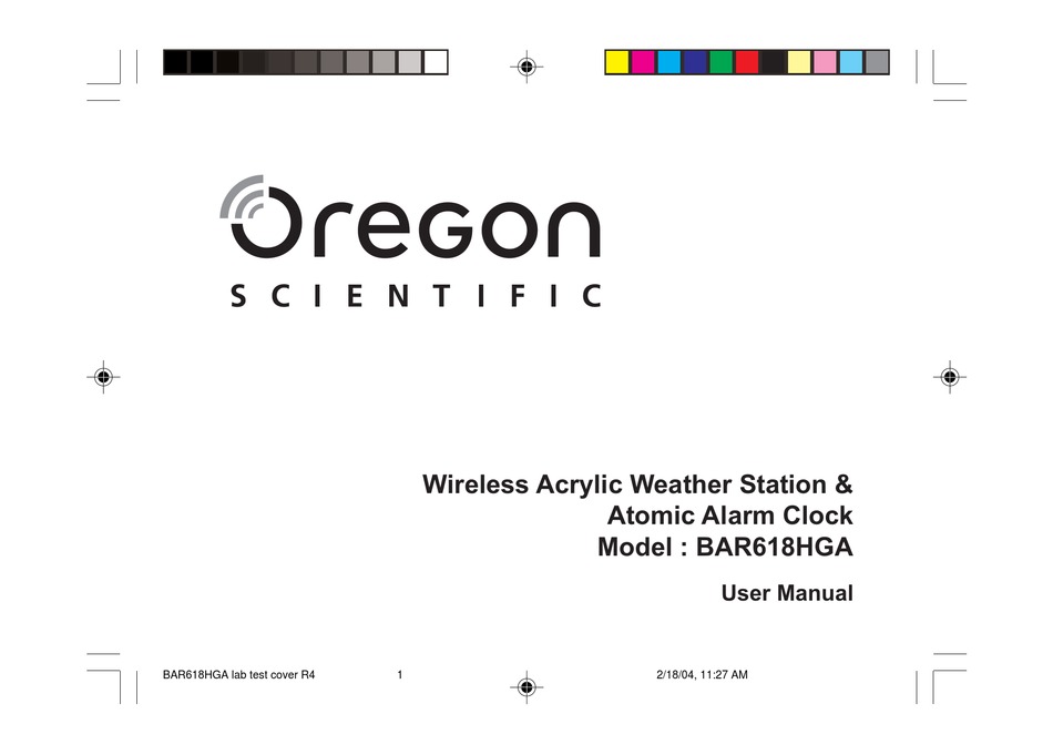 User manual Oregon Scientific BAR208HGX (English - 44 pages)