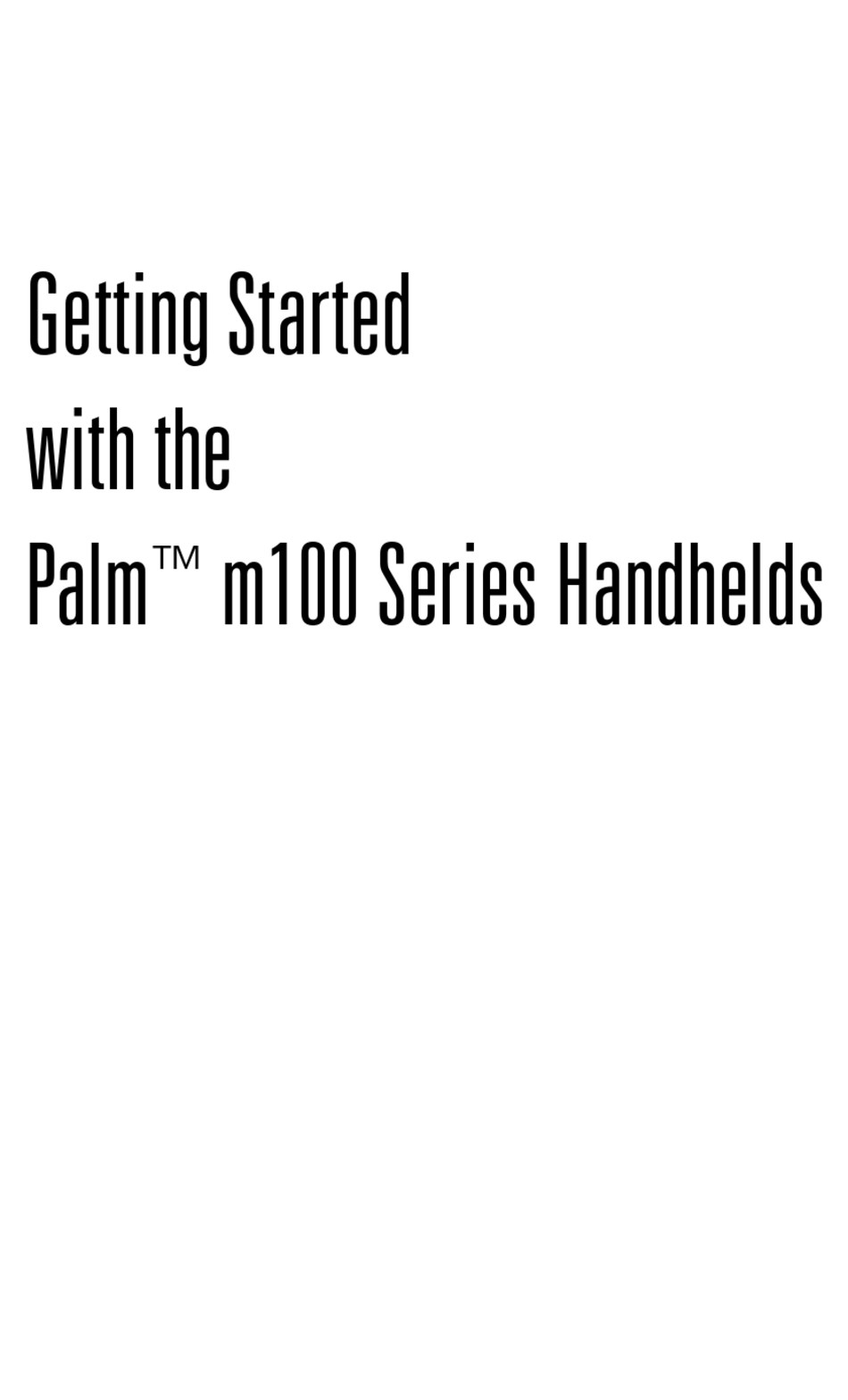 PALM M100 SERIES GETTING STARTED Pdf Download ManualsLib