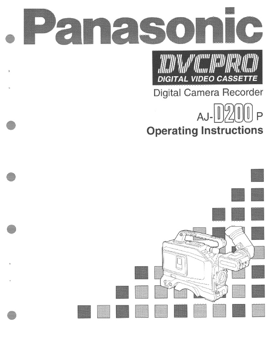 PANASONIC AJ-D200 OPERATING INSTRUCTIONS MANUAL Pdf Download | ManualsLib