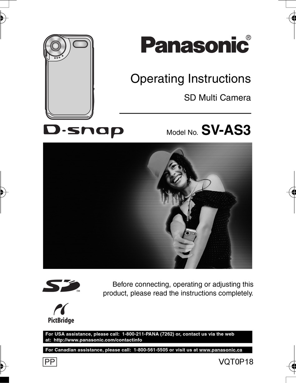 PANASONIC D-SNAP SV-AS3 OPERATING INSTRUCTIONS