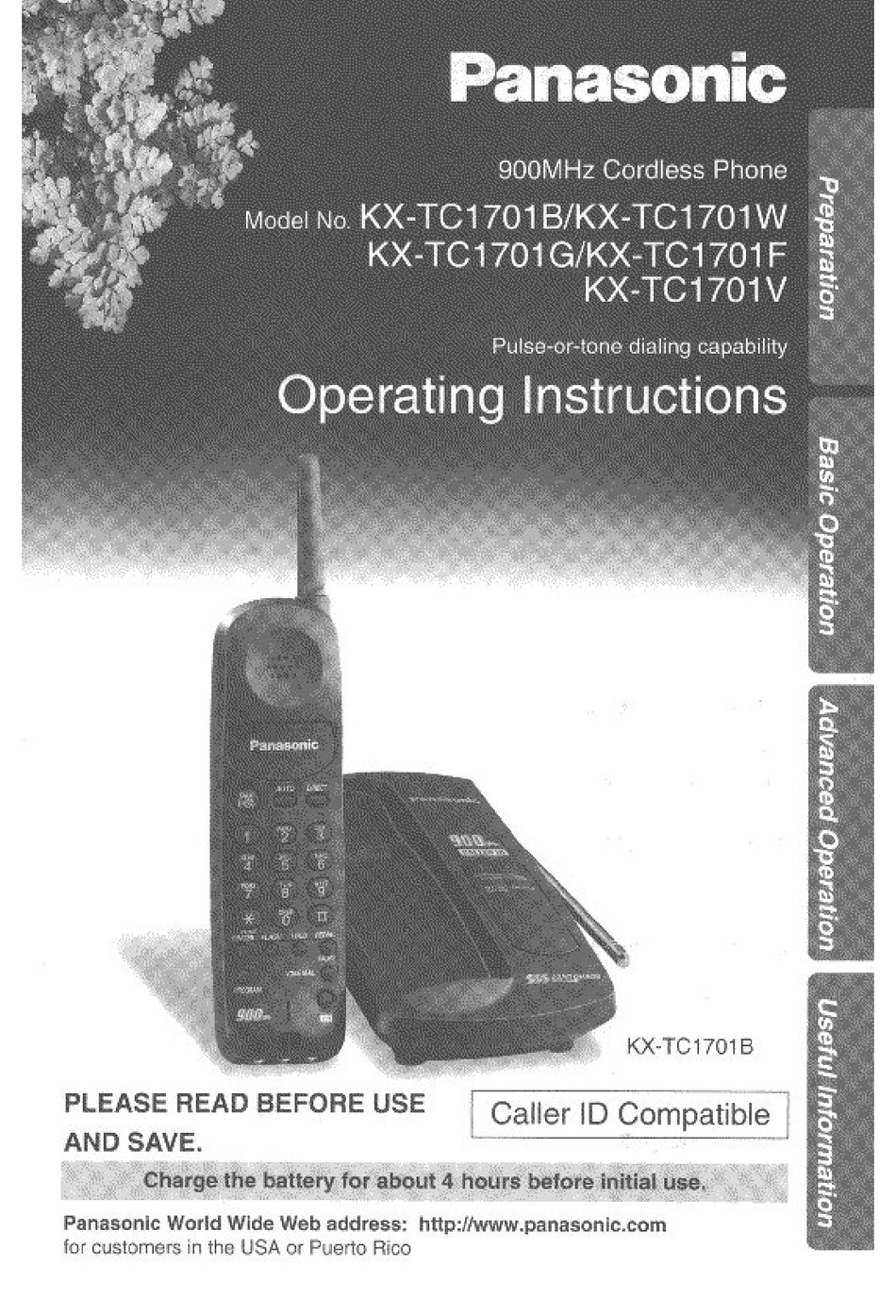 PANASONIC KX-TC1701B USER MANUAL Pdf Download | ManualsLib