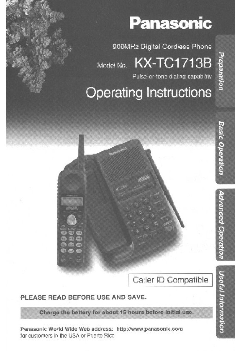 PANASONIC KX-TC1713B USER MANUAL Pdf Download | ManualsLib