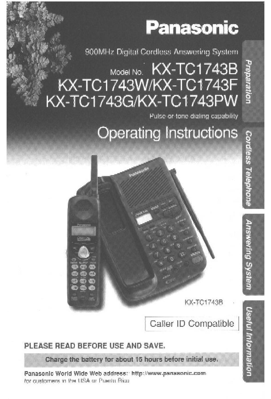 PANASONIC KX-TC1743 OPERATING INSTRUCTIONS MANUAL Pdf Download | ManualsLib