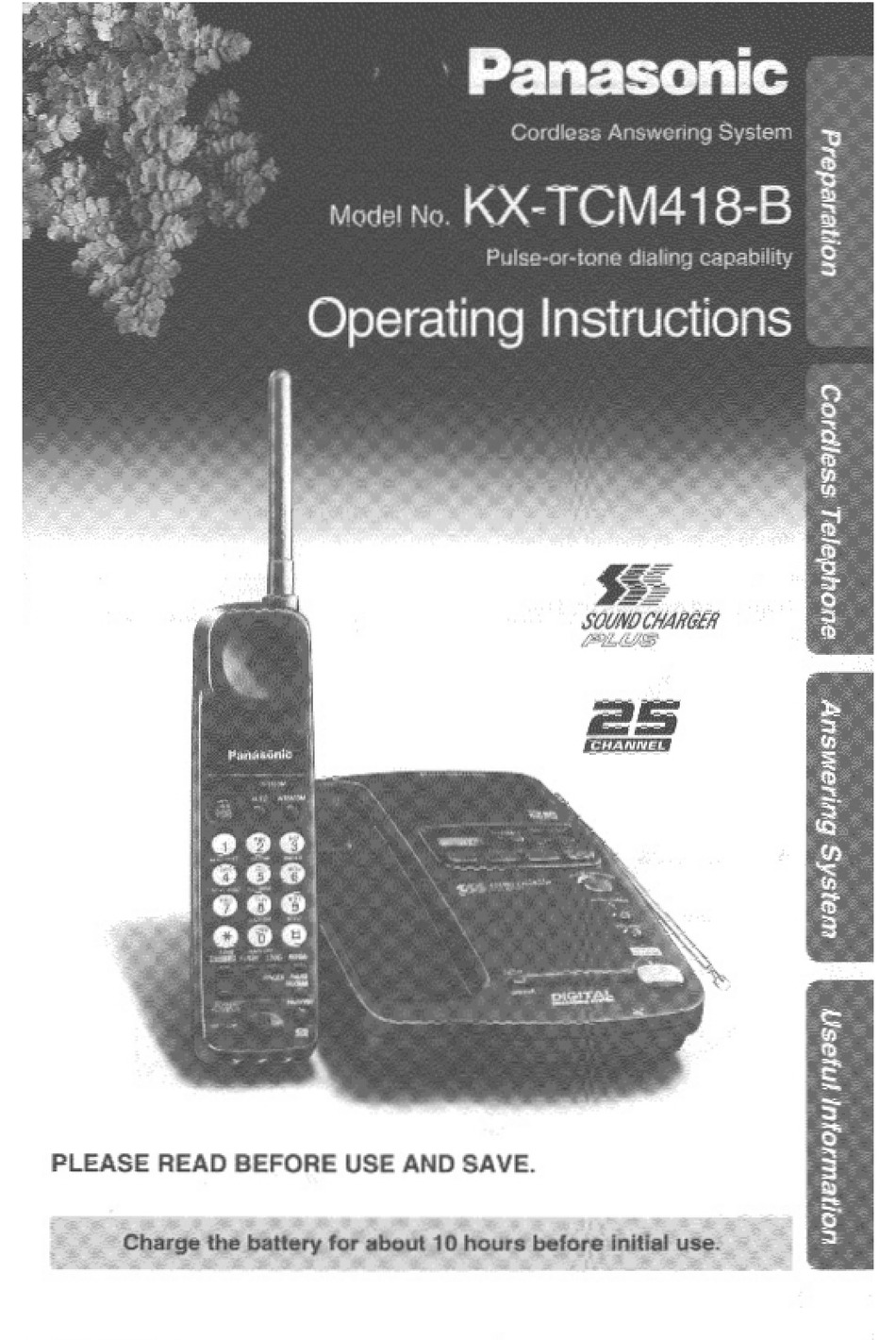 PANASONIC KX-TCM418-B USER MANUAL Pdf Download | ManualsLib