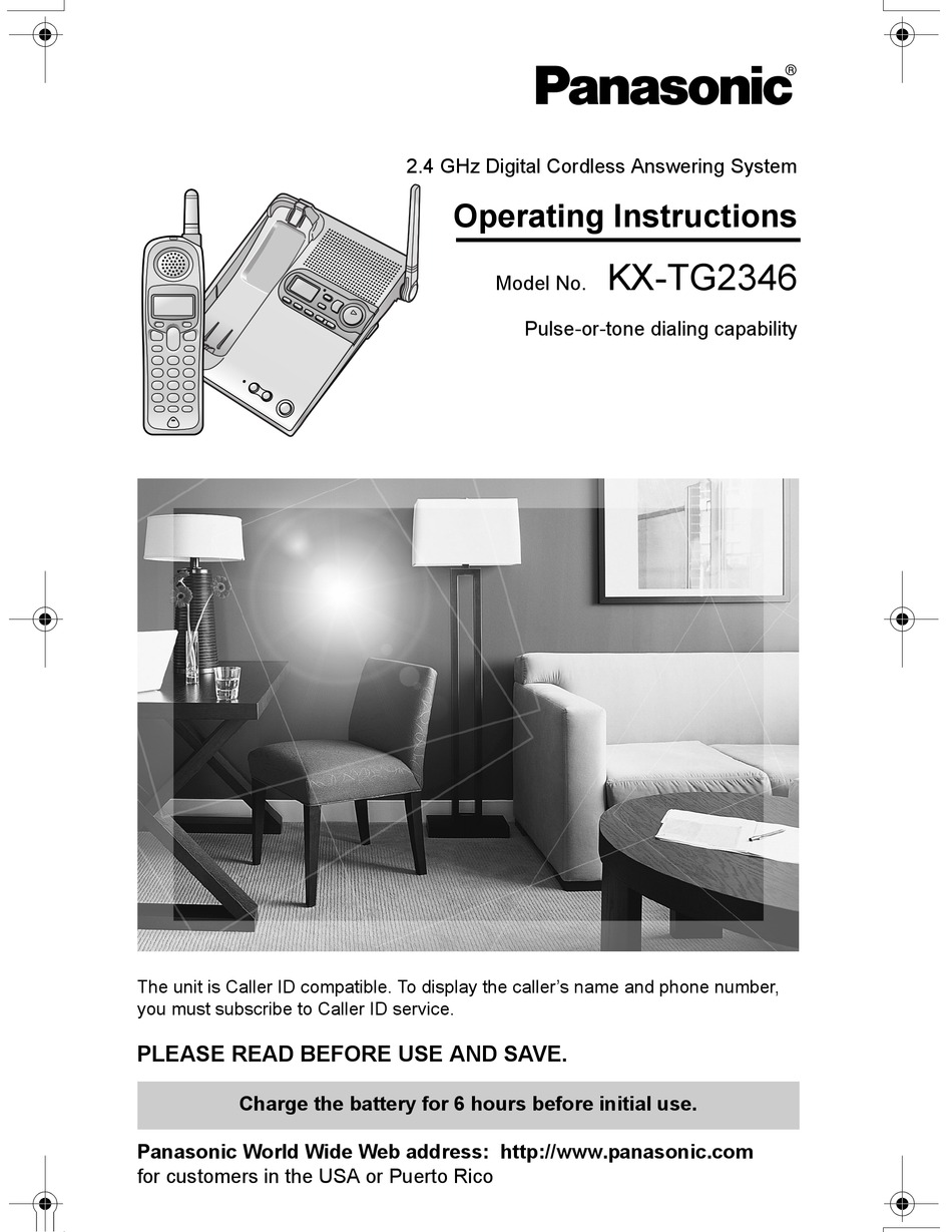 PANASONIC KX-TG2346 OPERATING INSTRUCTIONS MANUAL Pdf Download | ManualsLib