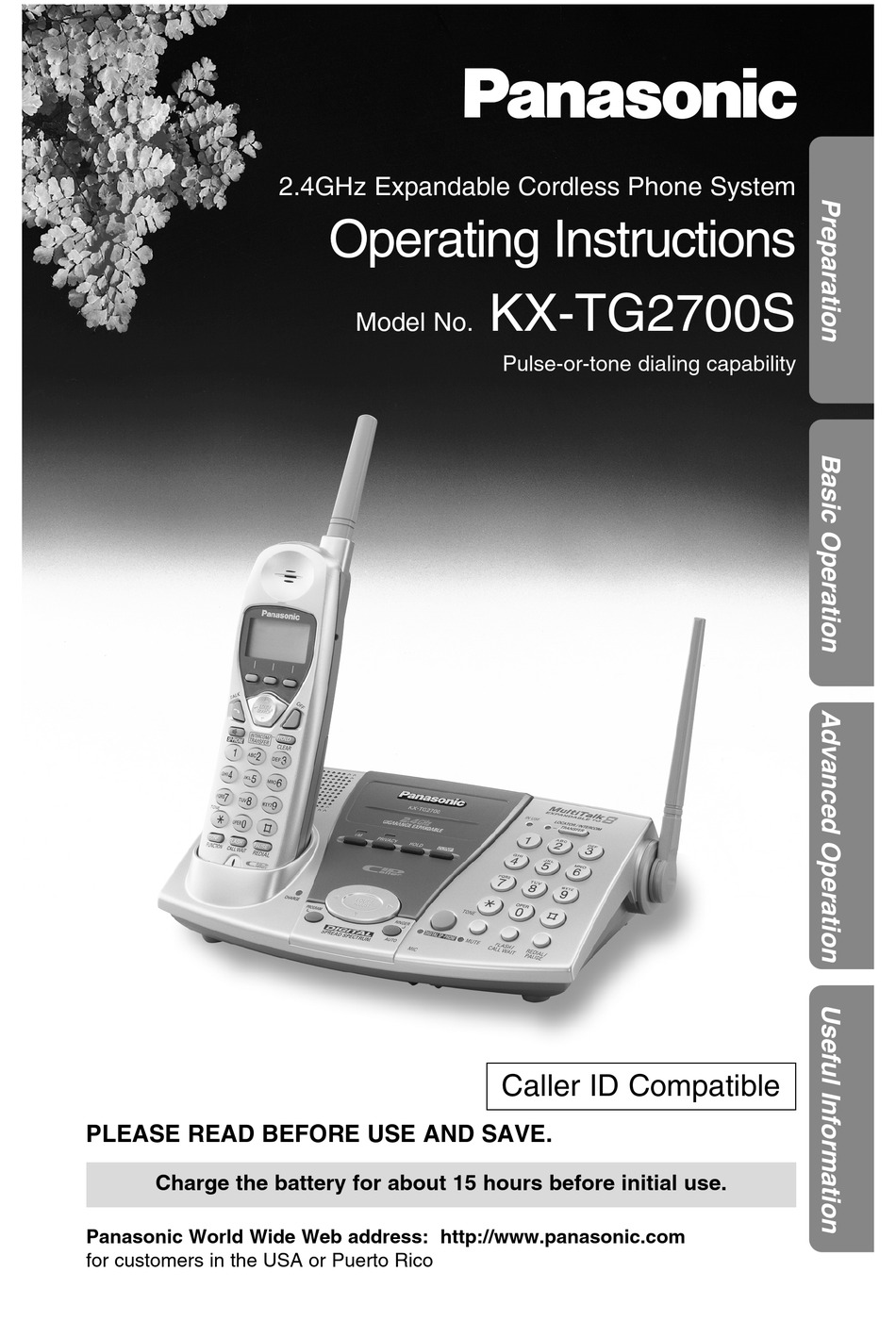 PANASONIC KX-TG2700 OPERATING INSTRUCTIONS MANUAL Pdf Download | ManualsLib
