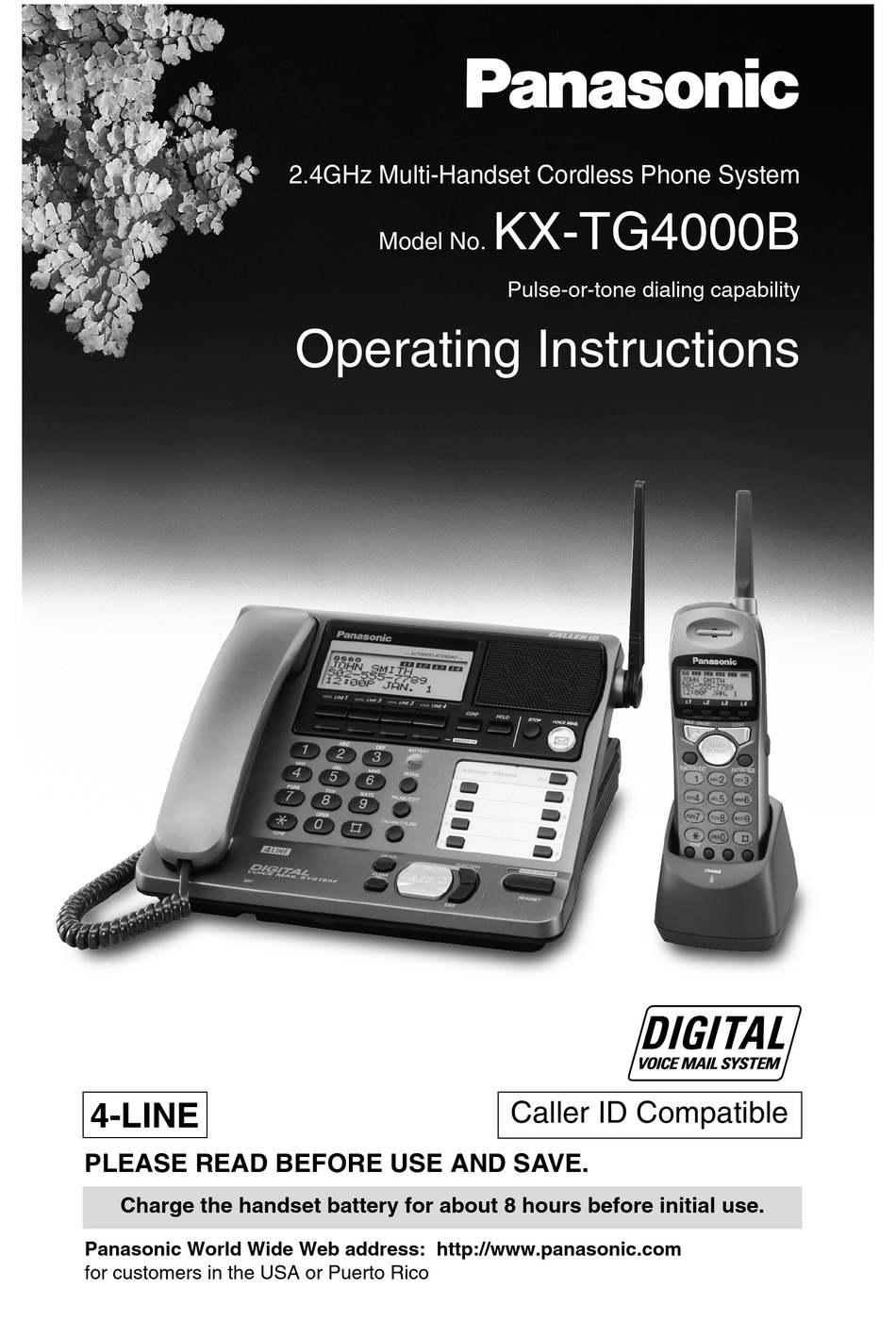 Panasonic Kx Tg B Operating Instructions Manual Pdf Download