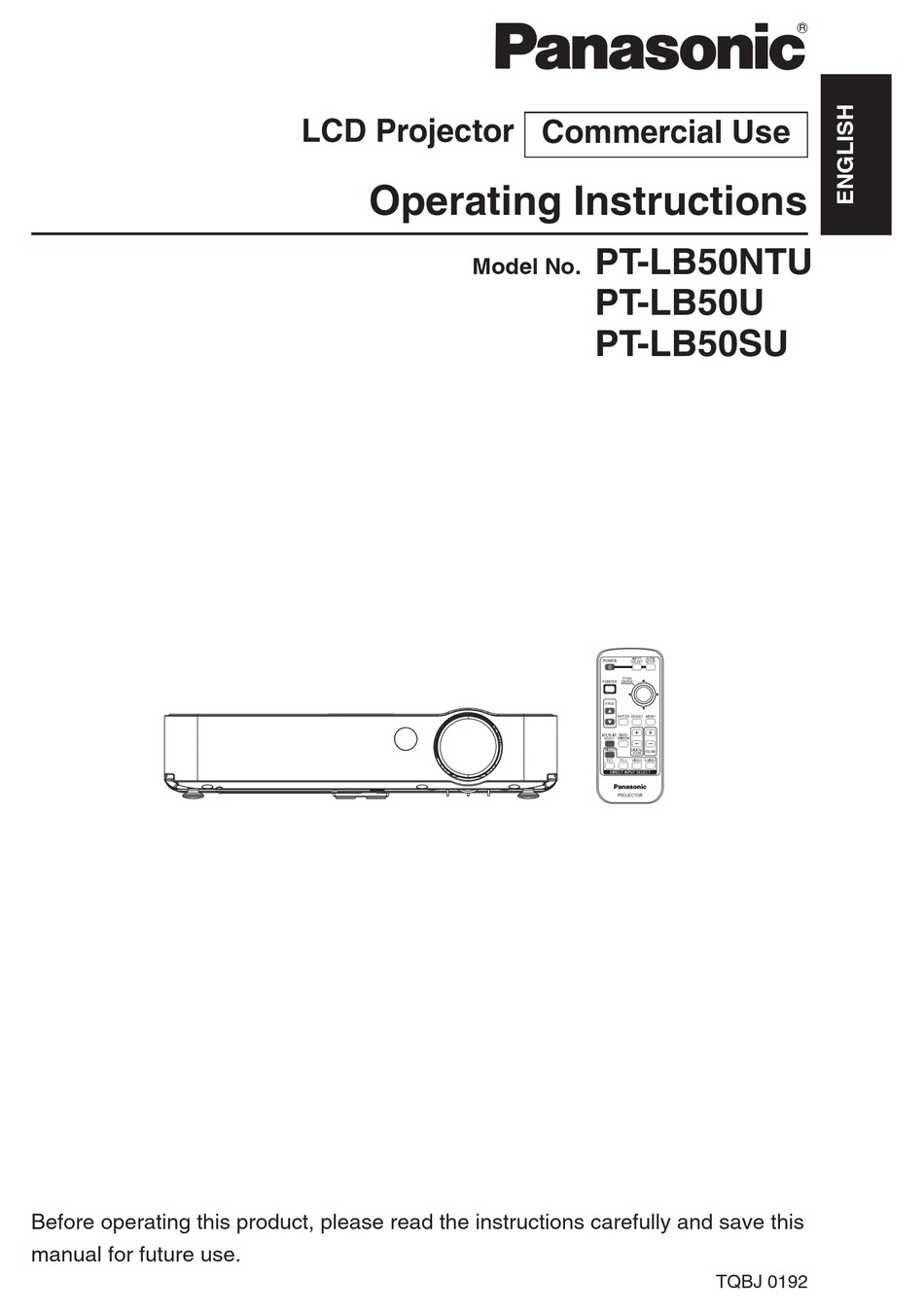 Panasonic Pt Lb50ntu Operating Instructions Manual Pdf Download Manualslib