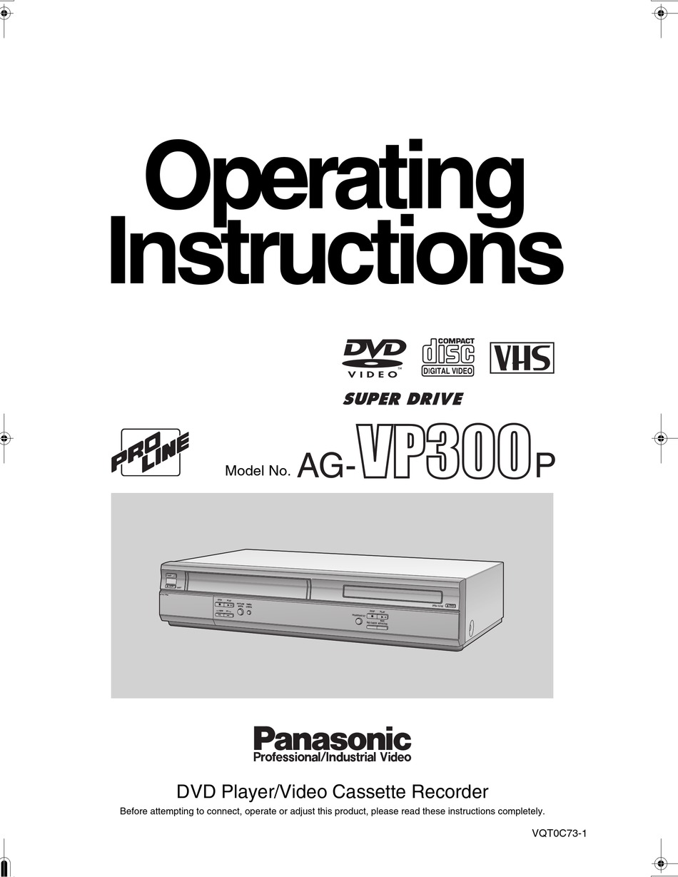 Panasonic Ag Vp300 Operating Instructions Manual Pdf Download Manualslib