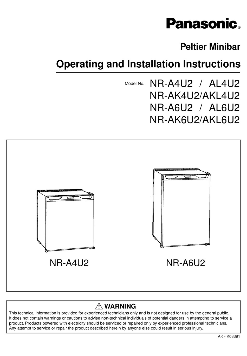 Panasonic Nr A4u2 Operating And Installation Manual Pdf Download Manualslib 5904