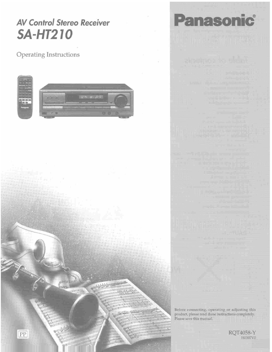 PANASONIC SA-HT210 OPERATING INSTRUCTIONS MANUAL Pdf Download | ManualsLib