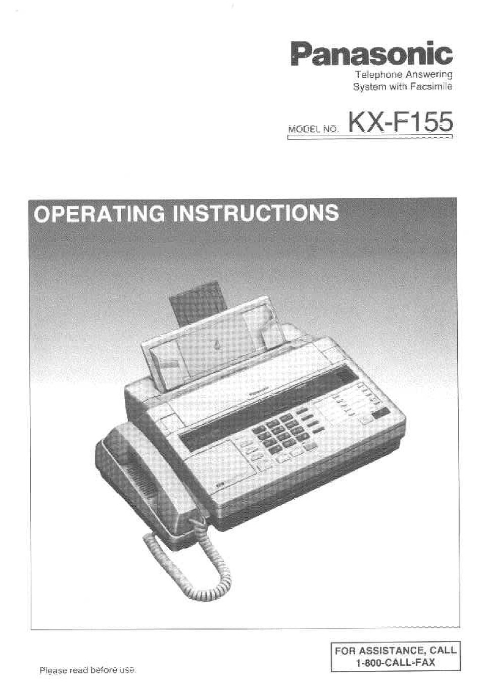 PANASONIC KX-F155 USER MANUAL Pdf Download | ManualsLib