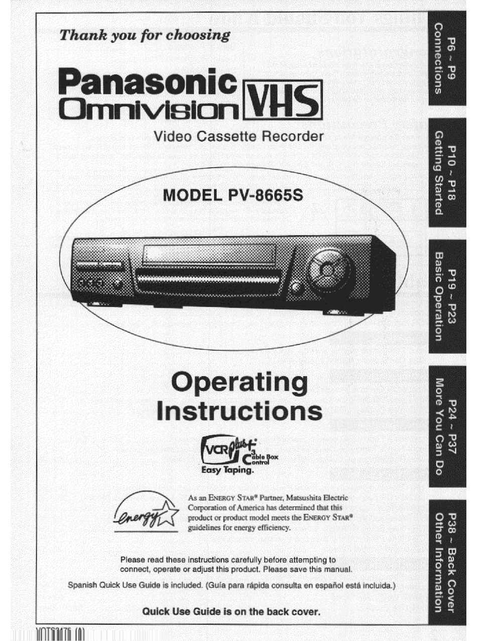 PANASONIC PV8665S OPERATING INSTRUCTIONS MANUAL Pdf Download ManualsLib