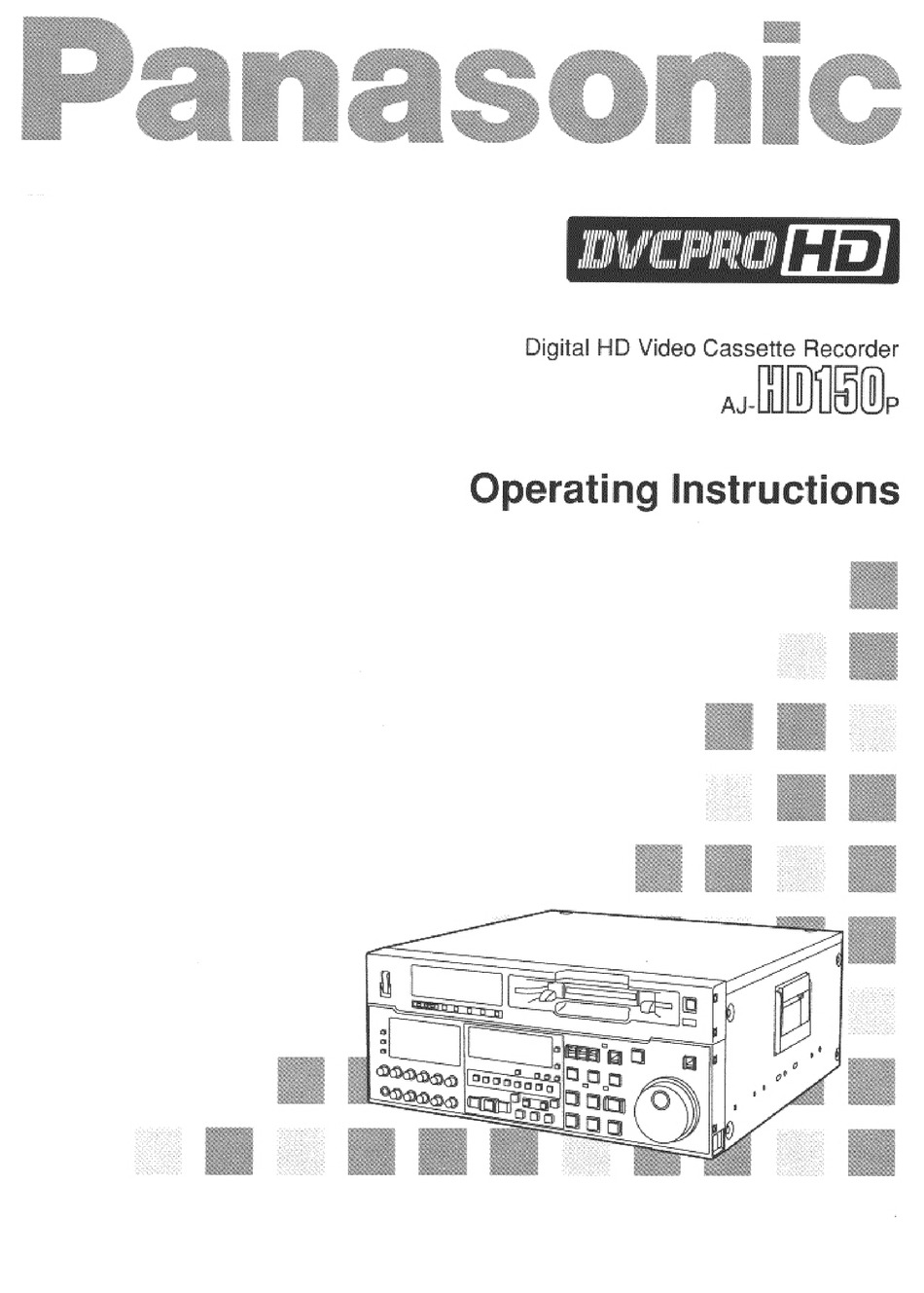 PANASONIC AJHD150 OPERATING INSTRUCTIONS MANUAL Pdf Download ManualsLib