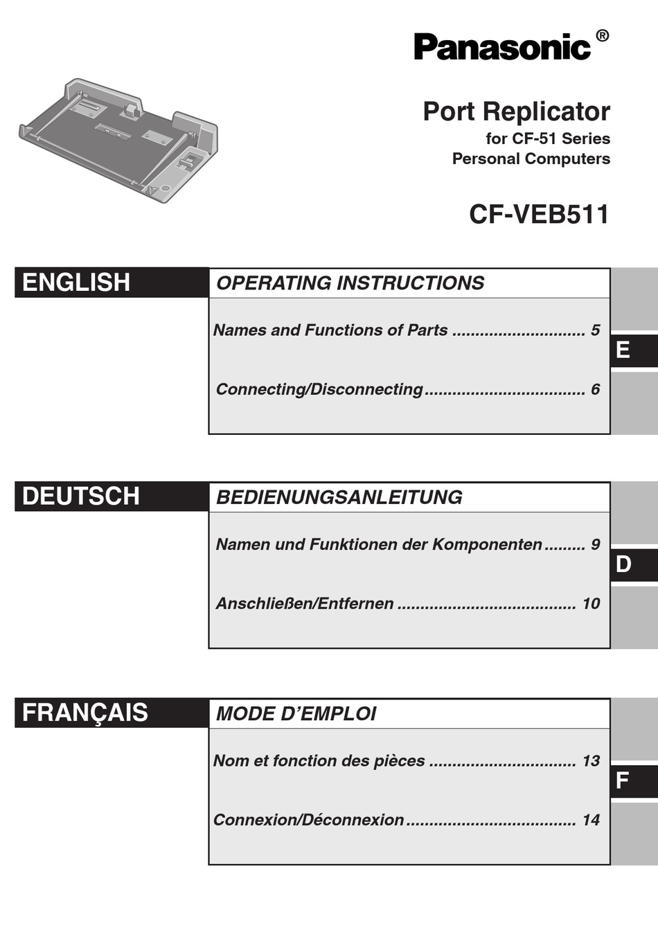 Panasonic Cf-Veb511 Operating Instructions Manual Pdf Download | Manualslib