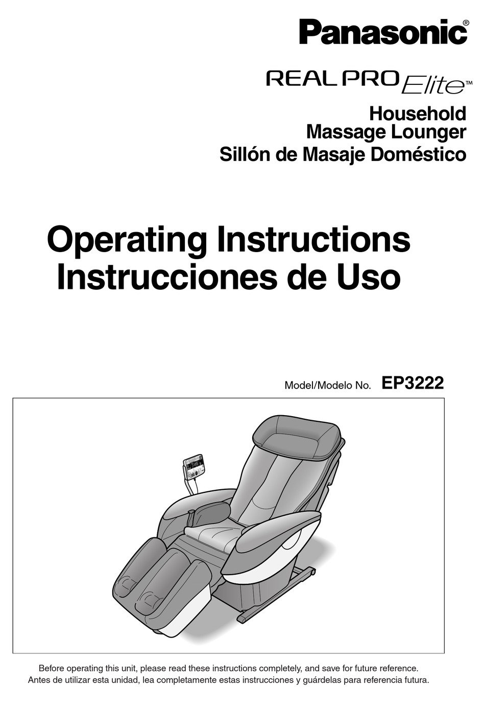 PANASONIC REALPRO ELITE EP3222 OPERATING INSTRUCTIONS MANUAL Pdf