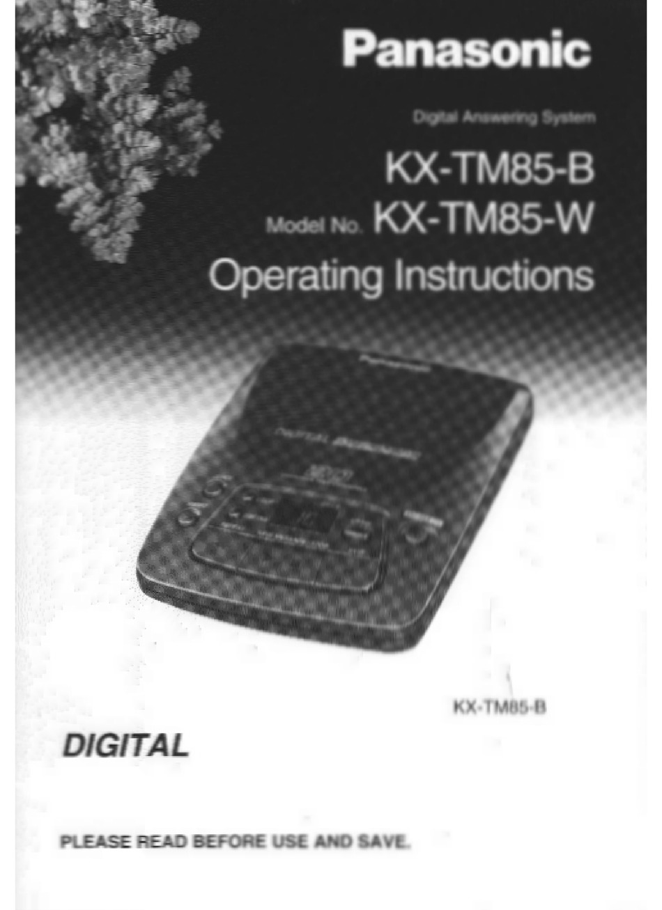 PANASONIC KX-TM85-B USER MANUAL Pdf Download | ManualsLib