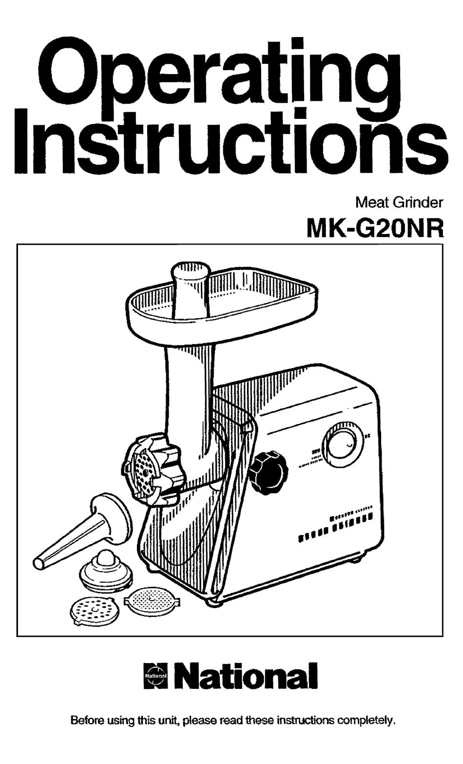 NATIONAL MKG20NR OPERATING INSTRUCTIONS MANUAL Pdf Download ManualsLib
