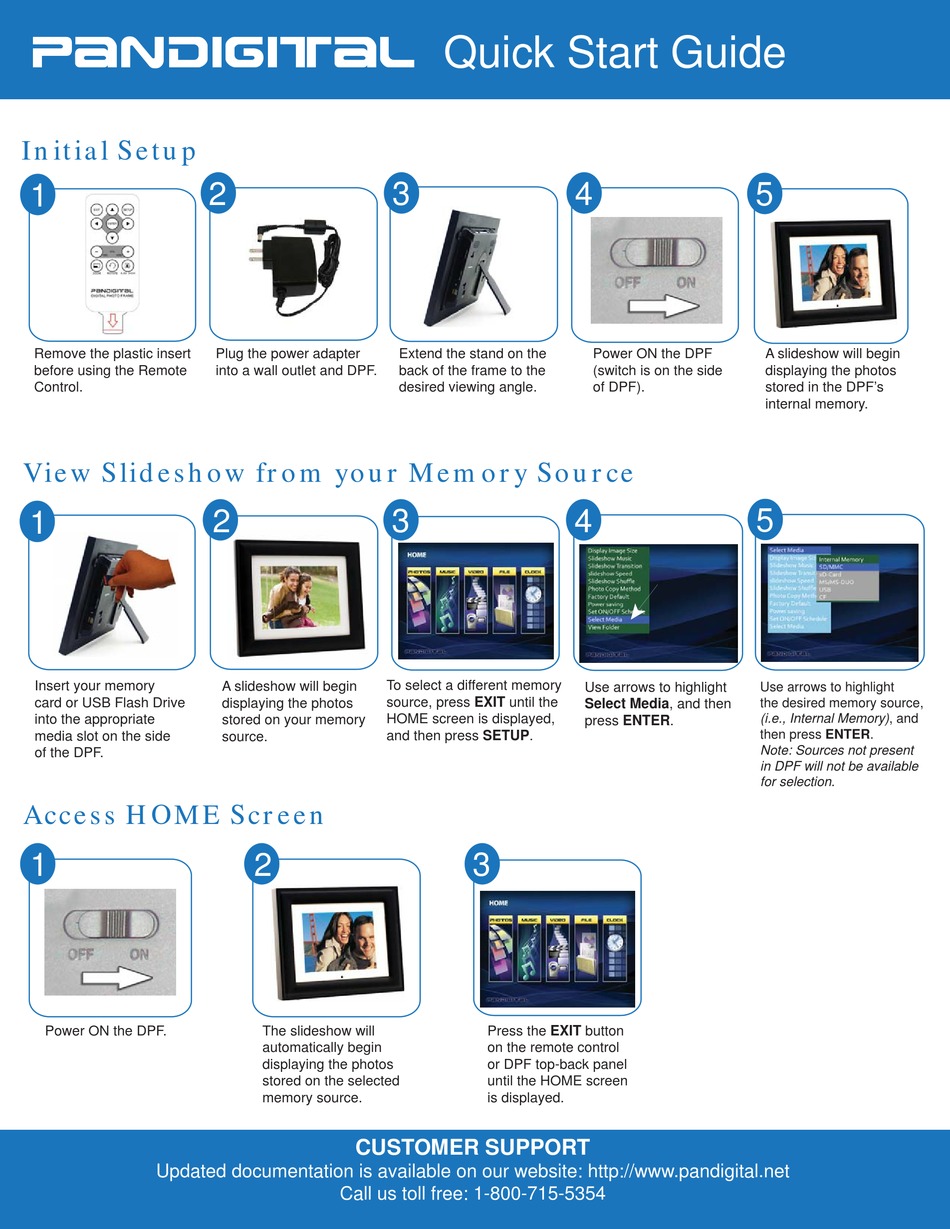 PANDIGITAL DPF562 QUICK START MANUAL Pdf Download ManualsLib