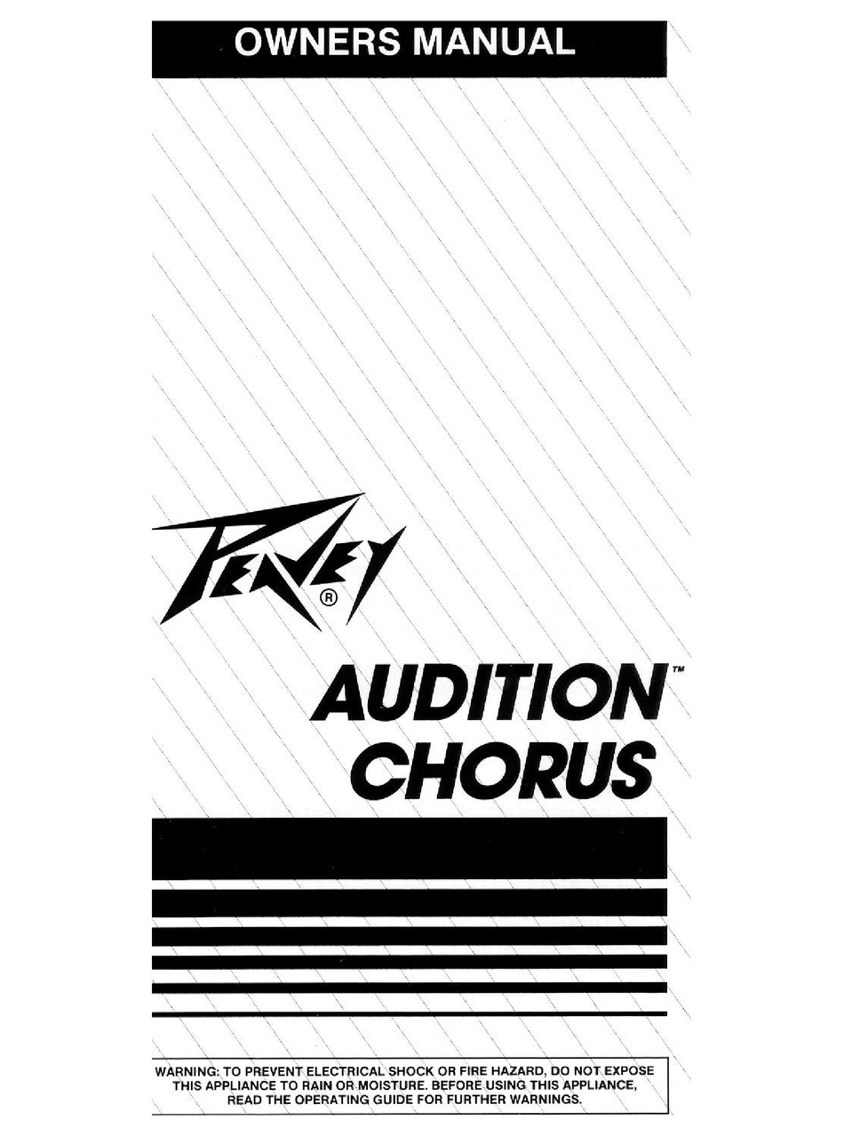 PEAVEY AUDITION AUDITION CHORUS USER MANUAL Pdf Download | ManualsLib