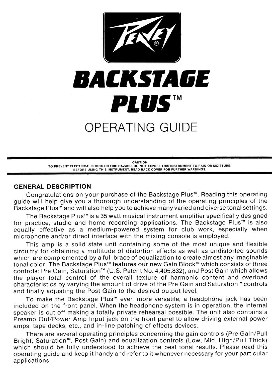 peavey backstage 110 service manual peavey backstage 110 service manual