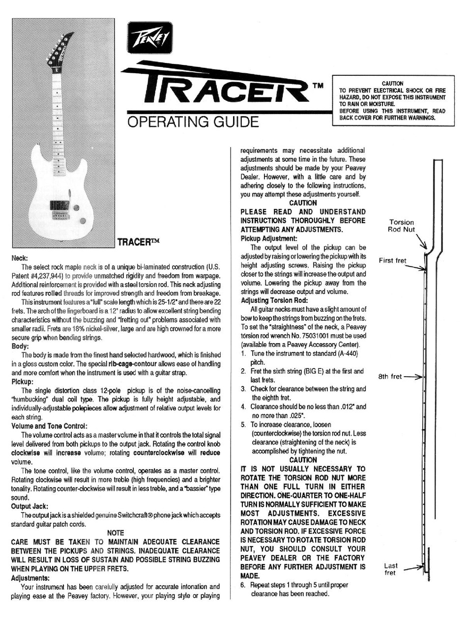 PEAVEY TRACER USER MANUAL Pdf Download ManualsLib