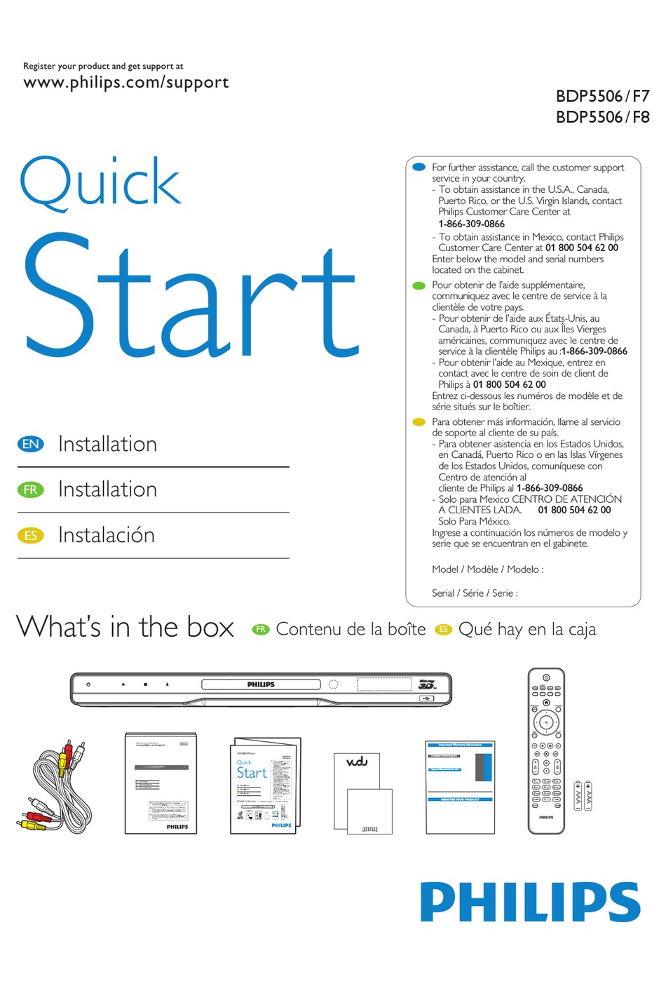 PHILIPS BDP5506 QUICK START MANUAL Pdf Download | ManualsLib