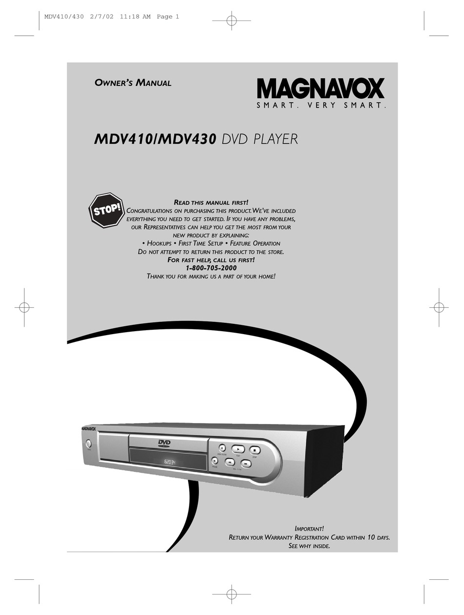 Magnavox Mdv410 Owner S Manual Pdf Download Manualslib