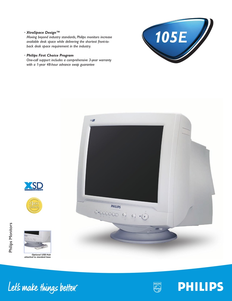 PHILIPS 105E TECHNICAL SPECIFICATIONS Pdf Download | ManualsLib