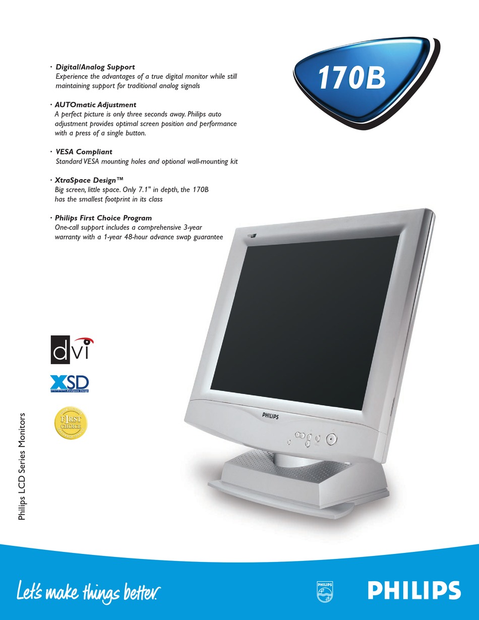 Stationary Similar Plain PHILIPS 170B1A SPECIFICATIONS Pdf Download | ManualsLib