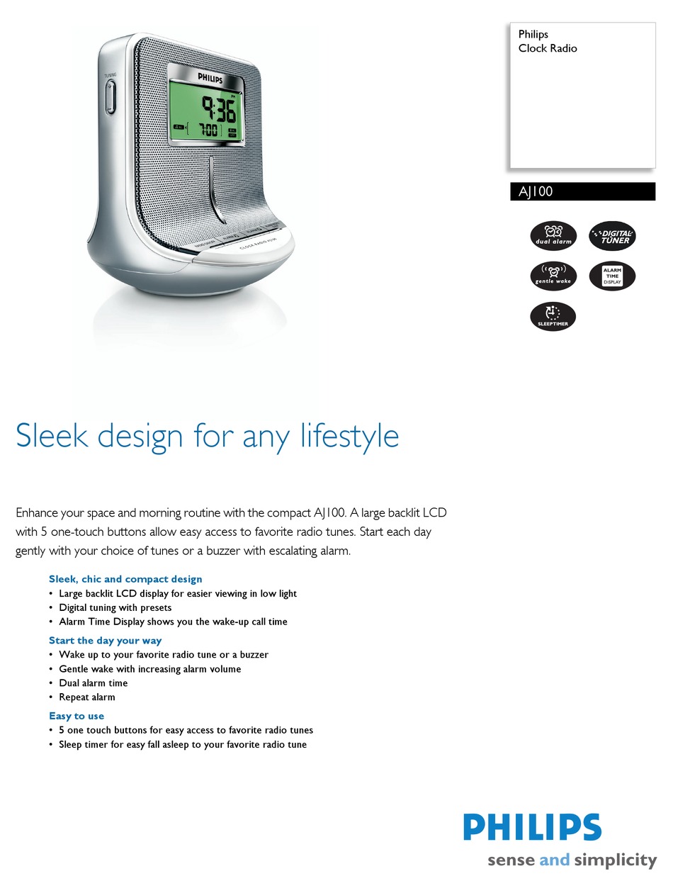 PHILIPS AJ100 SPECIFICATIONS Pdf Download ManualsLib